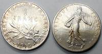 Strieborná minca 1 Frank Francúzsko 1918 VF, Rozsievačka - Kliknutím na obrázok zatvorte -